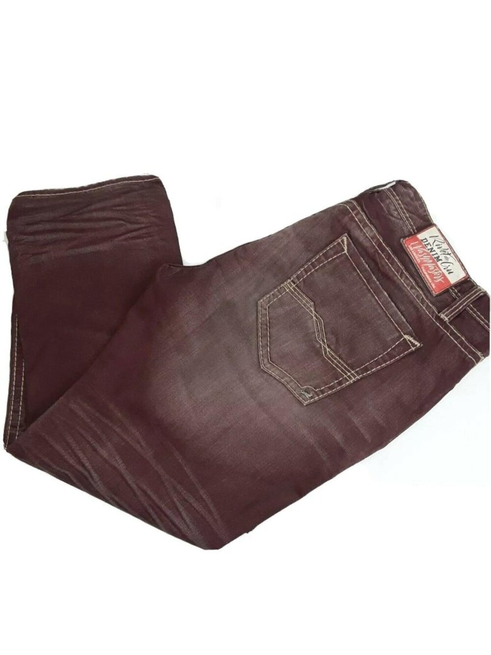 Rivet De Cru Denim Andrew Jeans Mens 50 Red Brown Relaxed Straight 3 Stitch USA